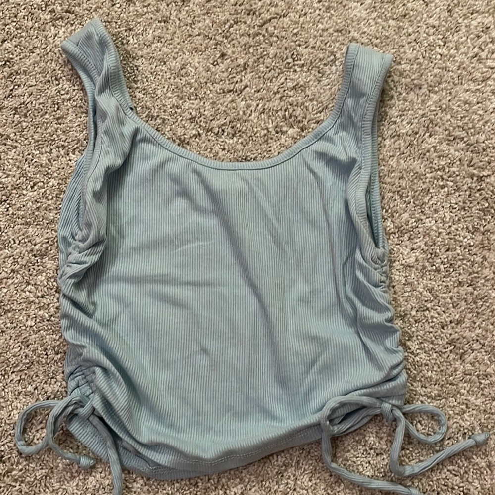 Scrunched baby blue tank